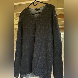 John Varvatos Mens charcoal V-neck sweater/shirt - 100% cotton.